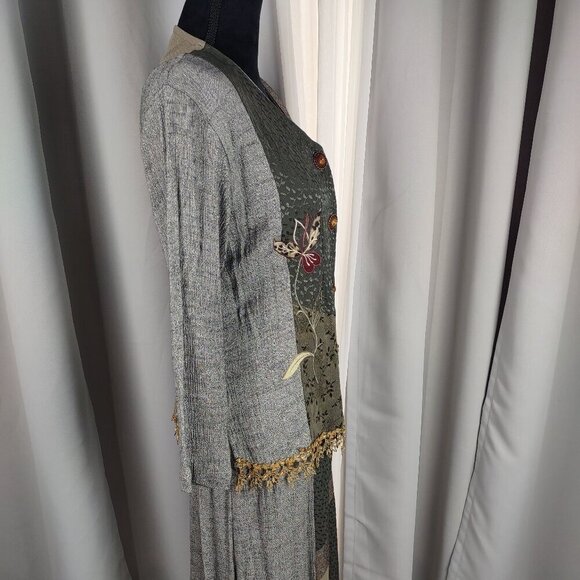 Vintage Spencer Alexis Patchwork Boho Jacket Skirt Set Cottagecore Size 6 - Picture 5 of 15